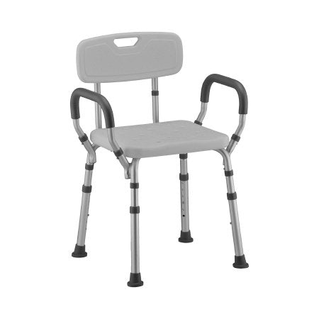 Shower Chair Nova Padded Fixed Arms Aluminum Frame Removable Backrest 15-3/4 Inch Seat Width 300 lbs. Weight Capacity