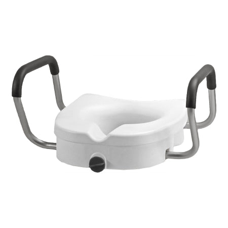 Raised Toilet Seat with Detachable Arms Nova 5 Inch Height White 300 lbs. Weight Capacity