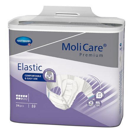 Unisex Adult Incontinence Brief MoliCare Premium Elastic 8D Medium Disposable Heavy Absorbency