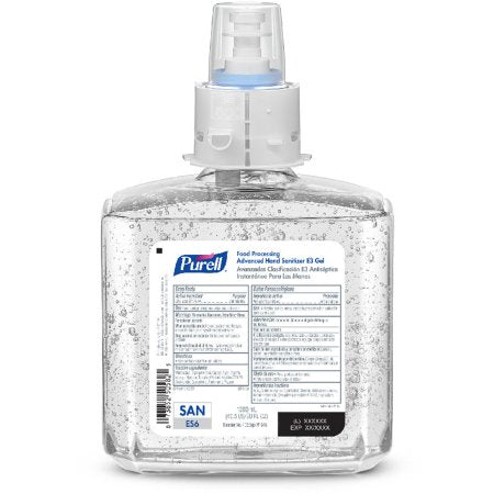 Hand Sanitizer Purell Food Processing Advanced 1,200 mL Ethyl Alcohol Gel Dispenser Refill Bottle