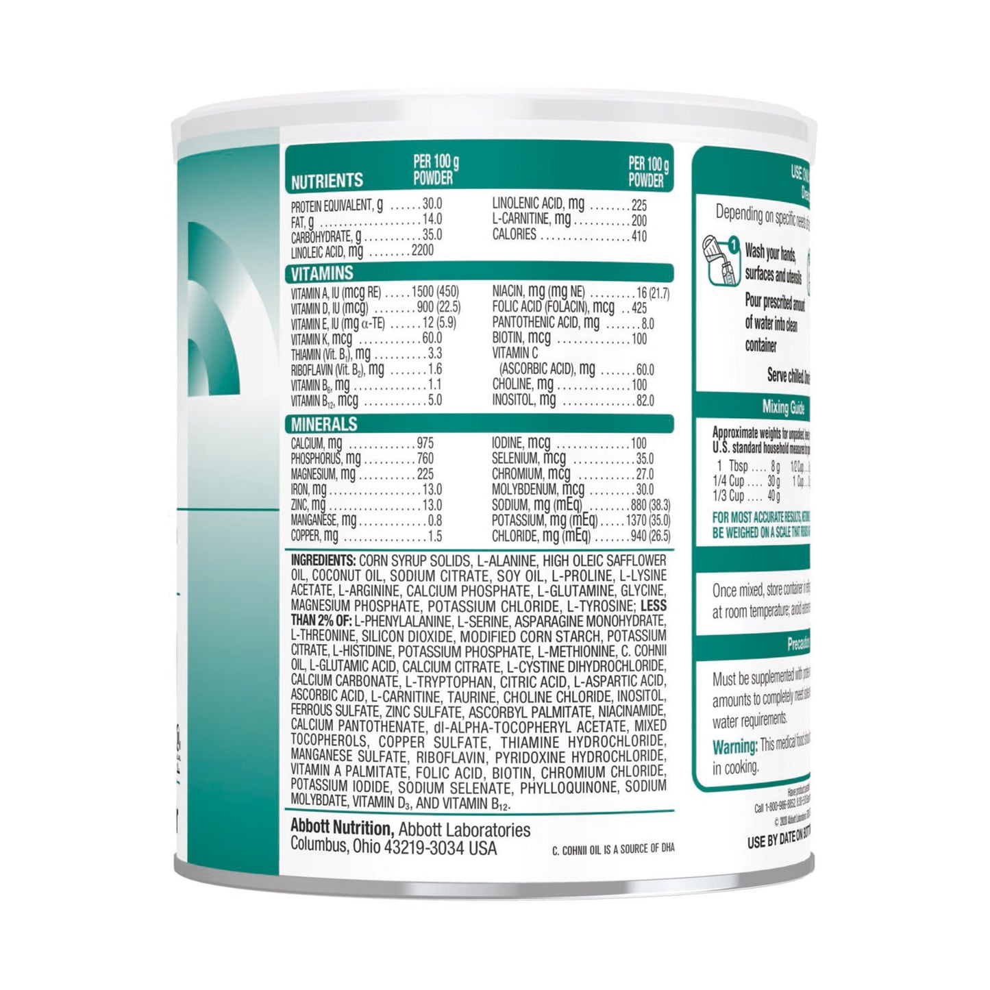 Ketonex-2 Unflavored Amino Acid Oral Supplement Powder 14.1 oz Can for MSUD