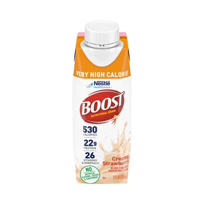 Boost Very High Calorie Oral Nutritional Supplement Strawberry 8 oz Reclosable Carton