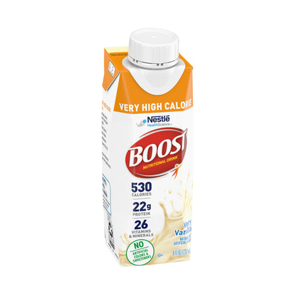 Boost Very High Calorie Oral Nutritional Supplement Very Vanilla 8 oz Reclosable Carton