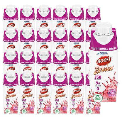 Boost Breeze Clear Liquid Oral Supplement Wild Berry Flavor 8 oz Carton