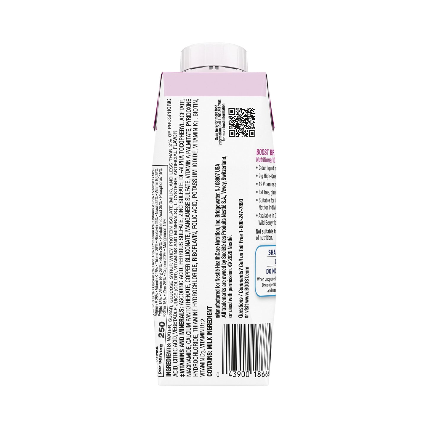 Boost Breeze Clear Liquid Oral Supplement Wild Berry Flavor 8 oz Carton