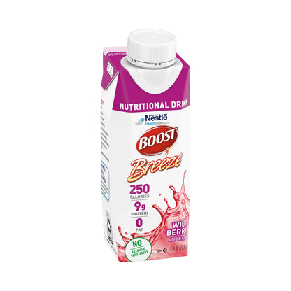 Boost Breeze Clear Liquid Oral Supplement Wild Berry Flavor 8 oz Carton