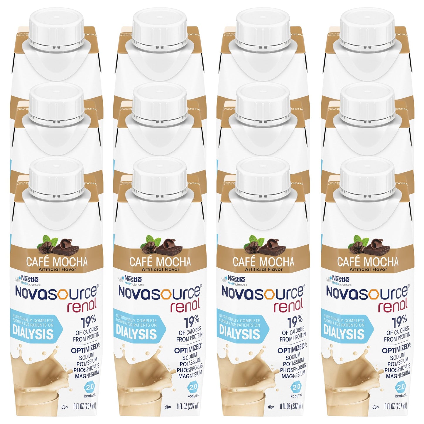 Nestle Novasource Renal Café Mocha Oral Supplement 8 oz Liquid Carton for Kidney Health