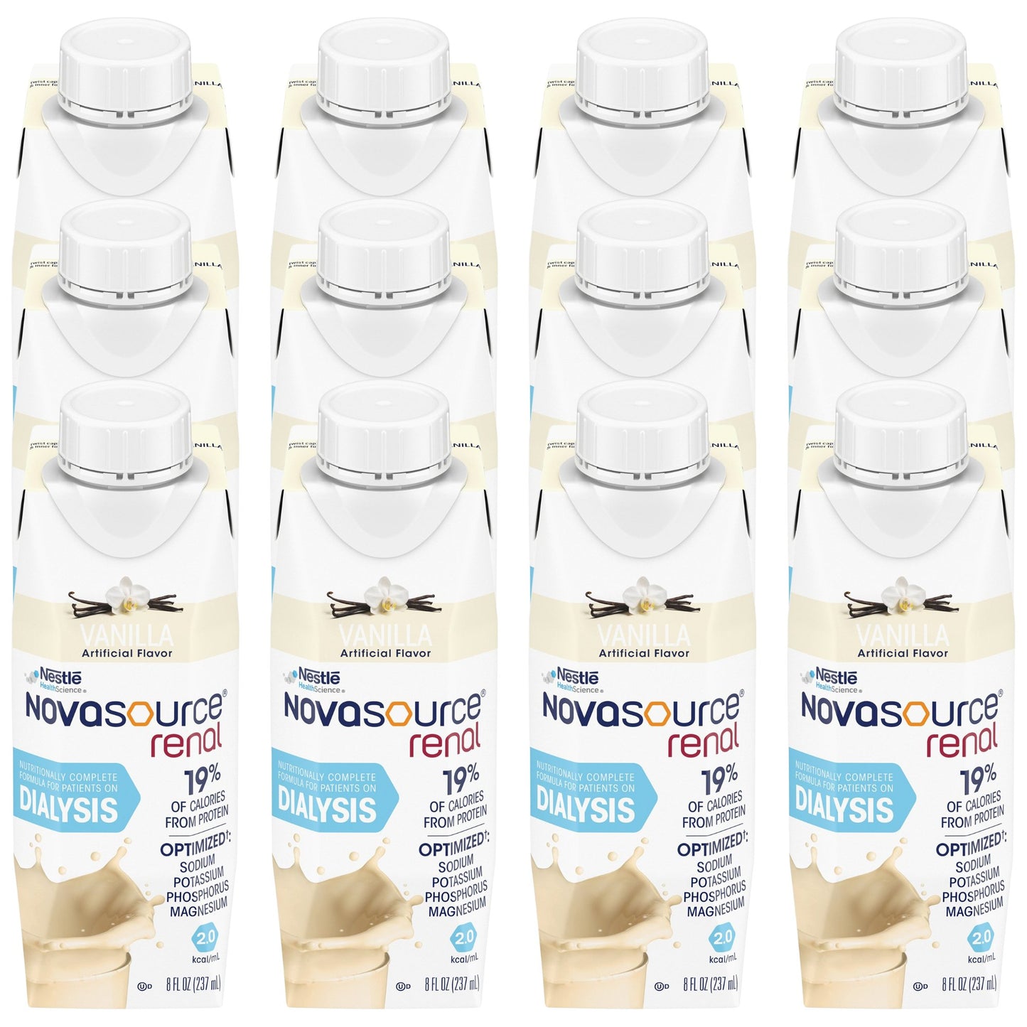 Nestle Novasource Renal Vanilla Oral Supplement 8 oz Liquid Carton for Kidney Health