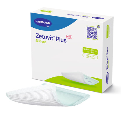 Zetuvit Plus Silicone Super Absorbent Dressing 5 X 5 Inch Square Sterile Silicone Adhesive