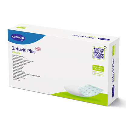 Zetuvit Plus Silicone Super Absorbent Dressing 4 X 8 Inch Rectangle Sterile Silicone Adhesive