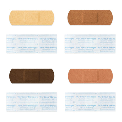 Tru-Colour Fabric Adhesive Strips 1 x 3 Inch Sterile Bandages – Assorted Skin Tone Shades