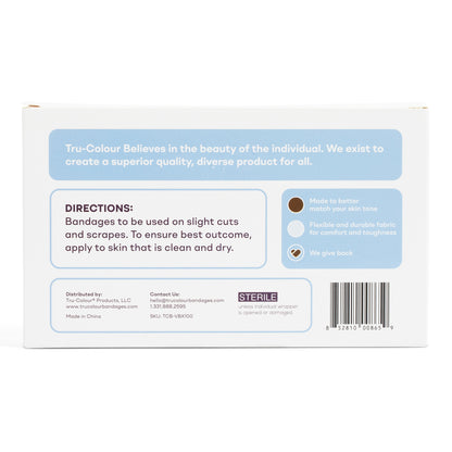 Tru-Colour Fabric Adhesive Strips 1 x 3 Inch Sterile Bandages – Assorted Skin Tone Shades