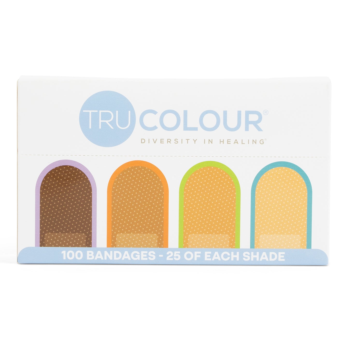 Tru-Colour Fabric Adhesive Strips 1 x 3 Inch Sterile Bandages – Assorted Skin Tone Shades