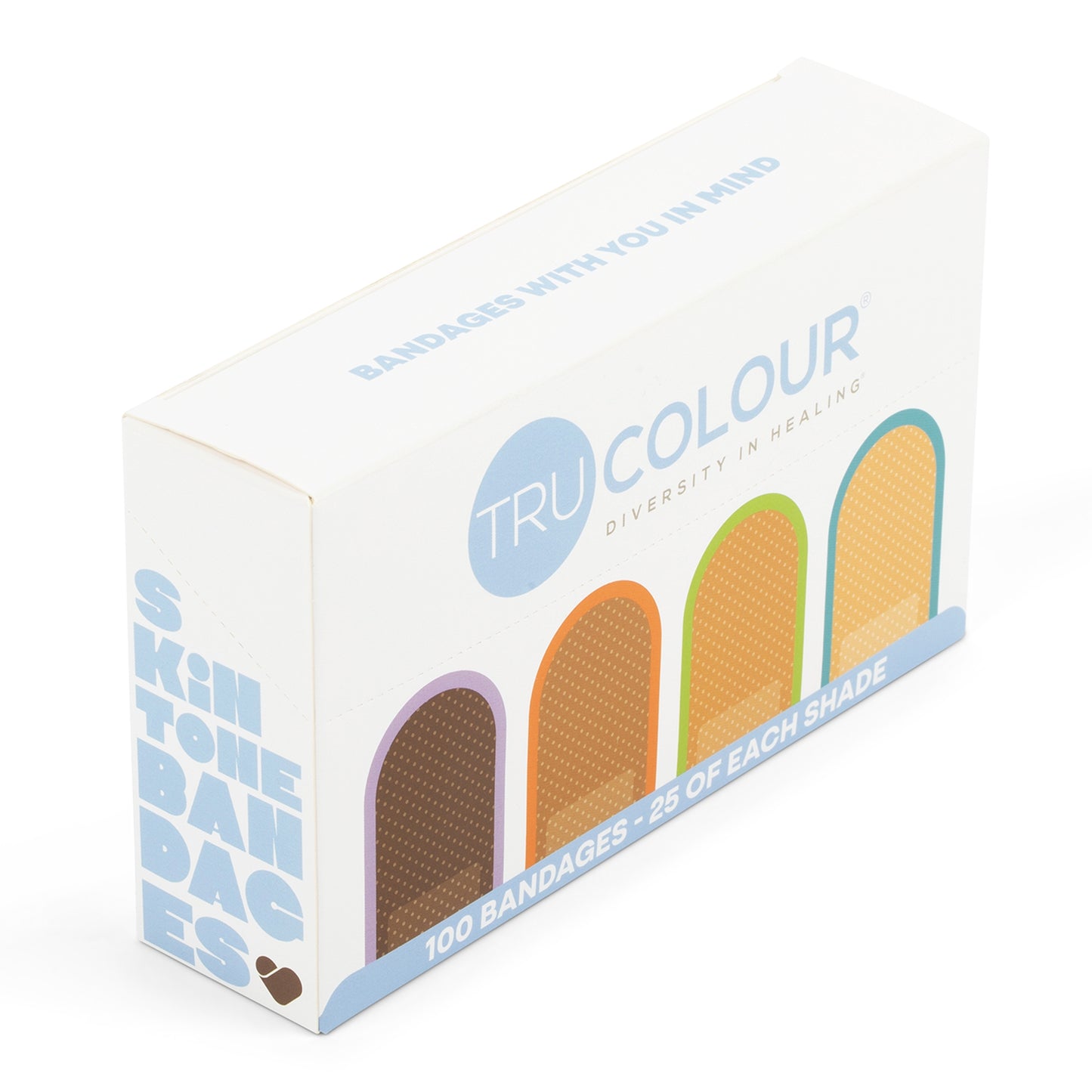 Tru-Colour Fabric Adhesive Strips 1 x 3 Inch Sterile Bandages – Assorted Skin Tone Shades