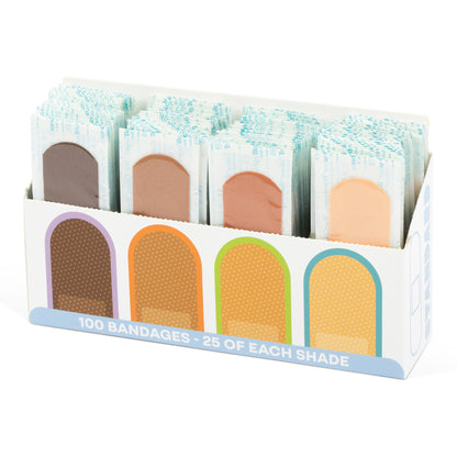 Tru-Colour Fabric Adhesive Strips 1 x 3 Inch Sterile Bandages – Assorted Skin Tone Shades