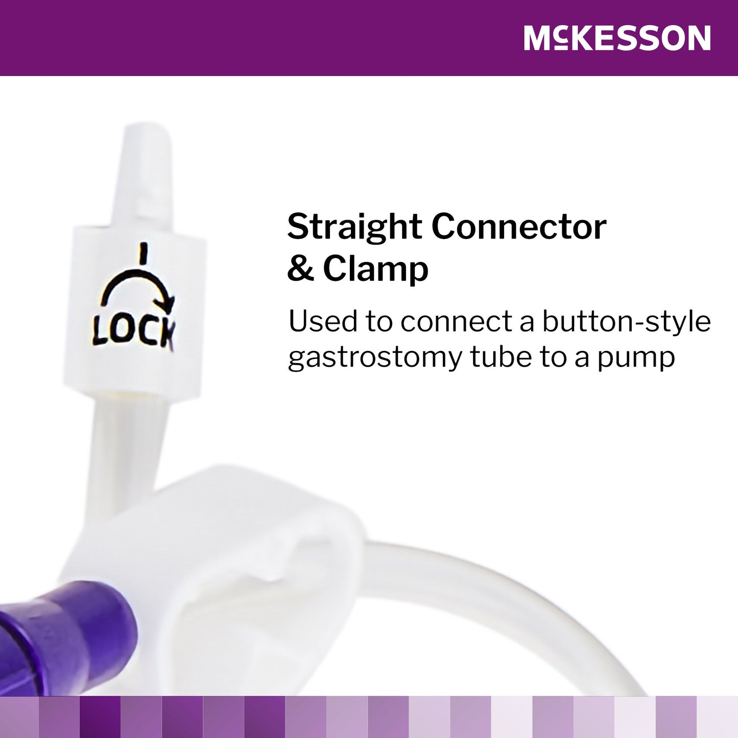 McKesson Bolus Enteral Feeding Extension Tube Set 24 Inch ENFit Secure Lock Straight Connector with Clamp NonSterile