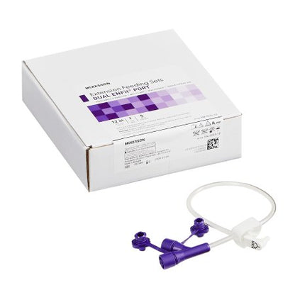 Enteral Feeding Extension Set McKesson, Enfit, Y-Port, Right Angle Connector and Clamp, NonSterile