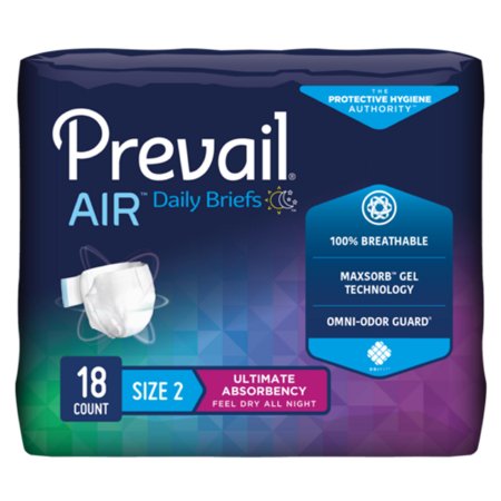 Brief Prevail Air Size 2 Disposable Heavy Absorbency