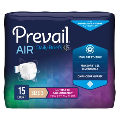 Brief Prevail Air Size 2 Disposable Heavy Absorbency
