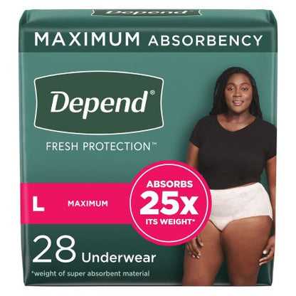 Female Adult Underwear Depend Fresh Protection Waistband