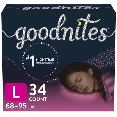 Female Youth Absorbent Underwear GoodNites Pull On with Tear Away Seams X-Small Disposable Heavy Absorbency