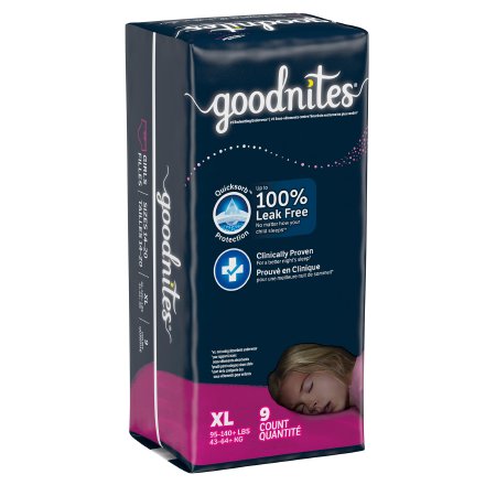 Female Youth Absorbent Underwear GoodNites Pull On with Tear Away Seams X-Small Disposable Heavy Absorbency