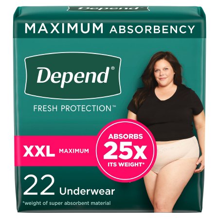 Female Adult Underwear Depend Fresh Protection Waistband