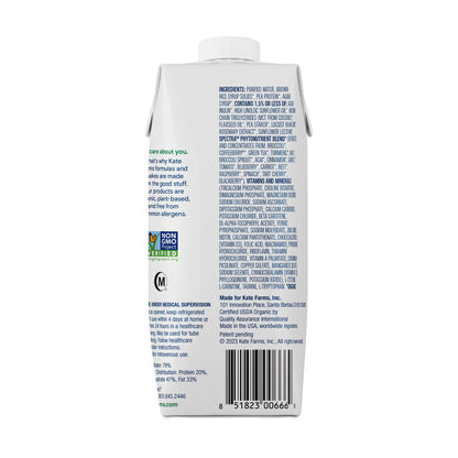 Kate Farms Standard 1.0 Plain Flavor Liquid 11 oz Carton Plant-Based Oral Supplement