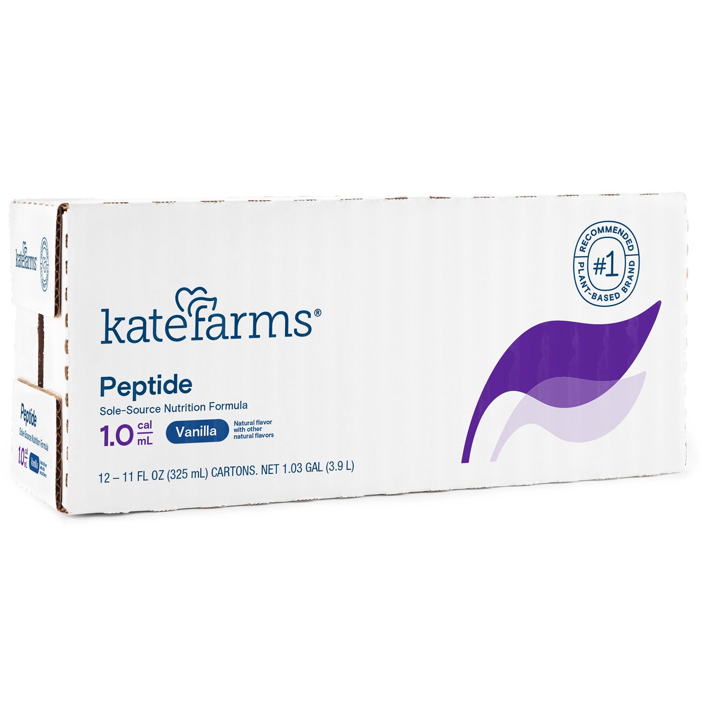 Kate Farms Peptide 1.0 Vanilla Flavor Liquid 11 oz Carton Plant-Based Peptide Oral Supplement