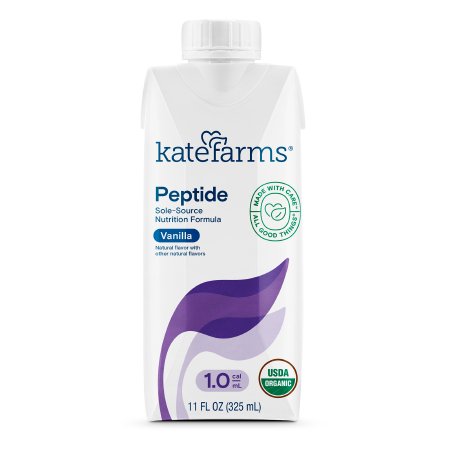 Oral Supplement Kate Farms Peptide/Renal Support 1.0/1.8 Vanilla Flavor Liquid 11/8.45 oz. Carton