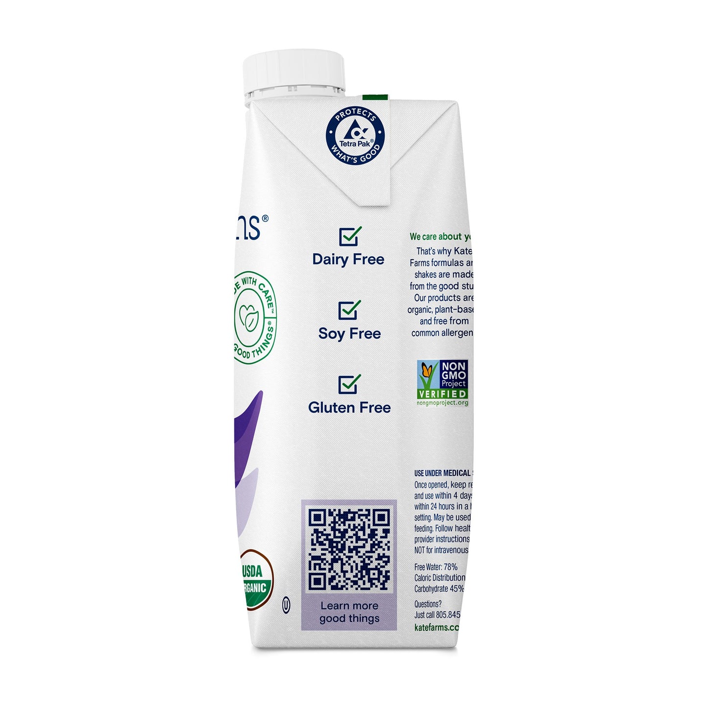 Kate Farms Peptide 1.0 Vanilla Flavor Liquid 11 oz Carton Plant-Based Peptide Oral Supplement