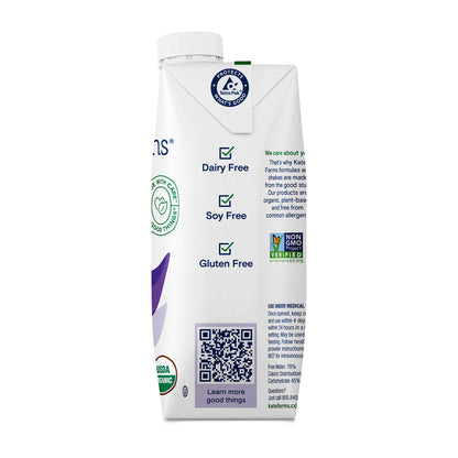 Kate Farms Peptide 1.0 Vanilla Flavor Liquid 11 oz Carton Plant-Based Peptide Oral Supplement