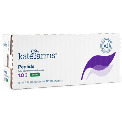 Kate Farms Peptide 1.0 Plain Flavor Liquid 11 oz Carton Plant-Based Supplement