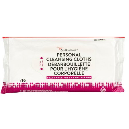 Personal Cleansing Wipe Cardinal Health Soft Pack Unscented 16 Count