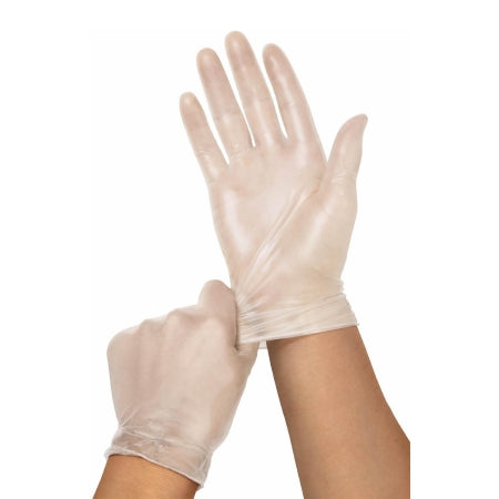 Exam Glove MediGuard - California Only NonSterile Vinyl Standard Cuff Length Smooth Clear Not Rated