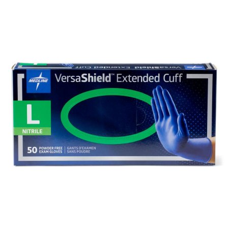 Exam Glove VersaShield NonSterile Nitrile Standard Cuff Length Fully Textured Blue and Dark Blue Chemo Tested / Fentanyl Tested