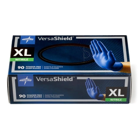 Exam Glove VersaShield NonSterile Nitrile Standard Cuff Length Fully Textured Blue and Dark Blue Chemo Tested / Fentanyl Tested