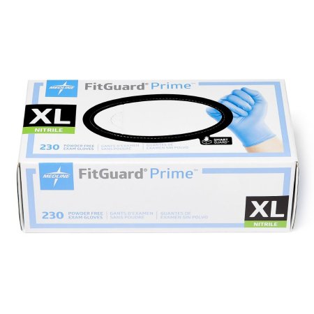 Exam Glove FitGuard Prime X-Large NonSterile Nitrile Standard Cuff Length Textured Fingertips Blue Chemo Tested