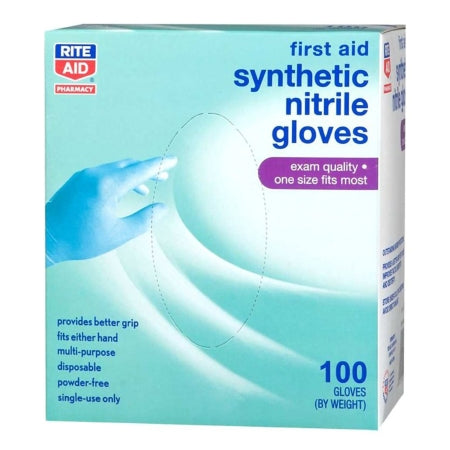 Exam Glove Rite Aid NonSterile Nitrile Blue Not Rated