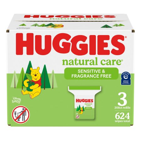 Baby Wipe Huggies Natural Care Soft Pack Unscented 624 Count