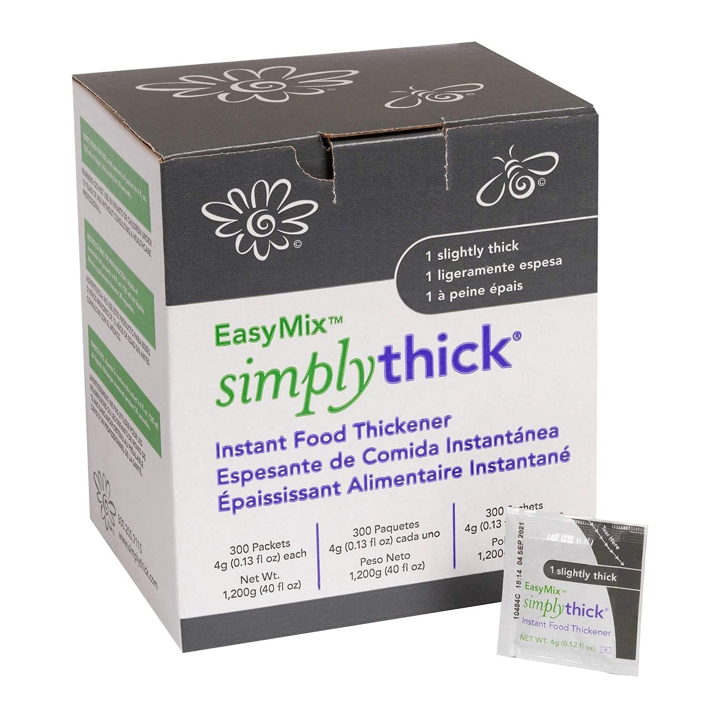 SimplyThick Easy Mix Food & Beverage Thickener Unflavored 4 oz Packet IDDSI Level 1