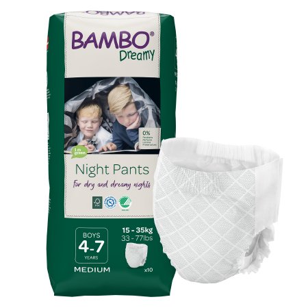 Female Youth Training Pants Bambo Dreamy Pull On with Tear Away Seams Size 8 to 15 Years Disposable Heavy Absorbency