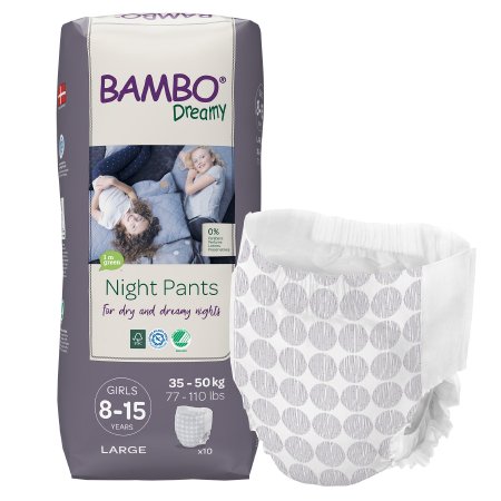 Female Youth Training Pants Bambo Dreamy Pull On with Tear Away Seams Size 8 to 15 Years Disposable Heavy Absorbency