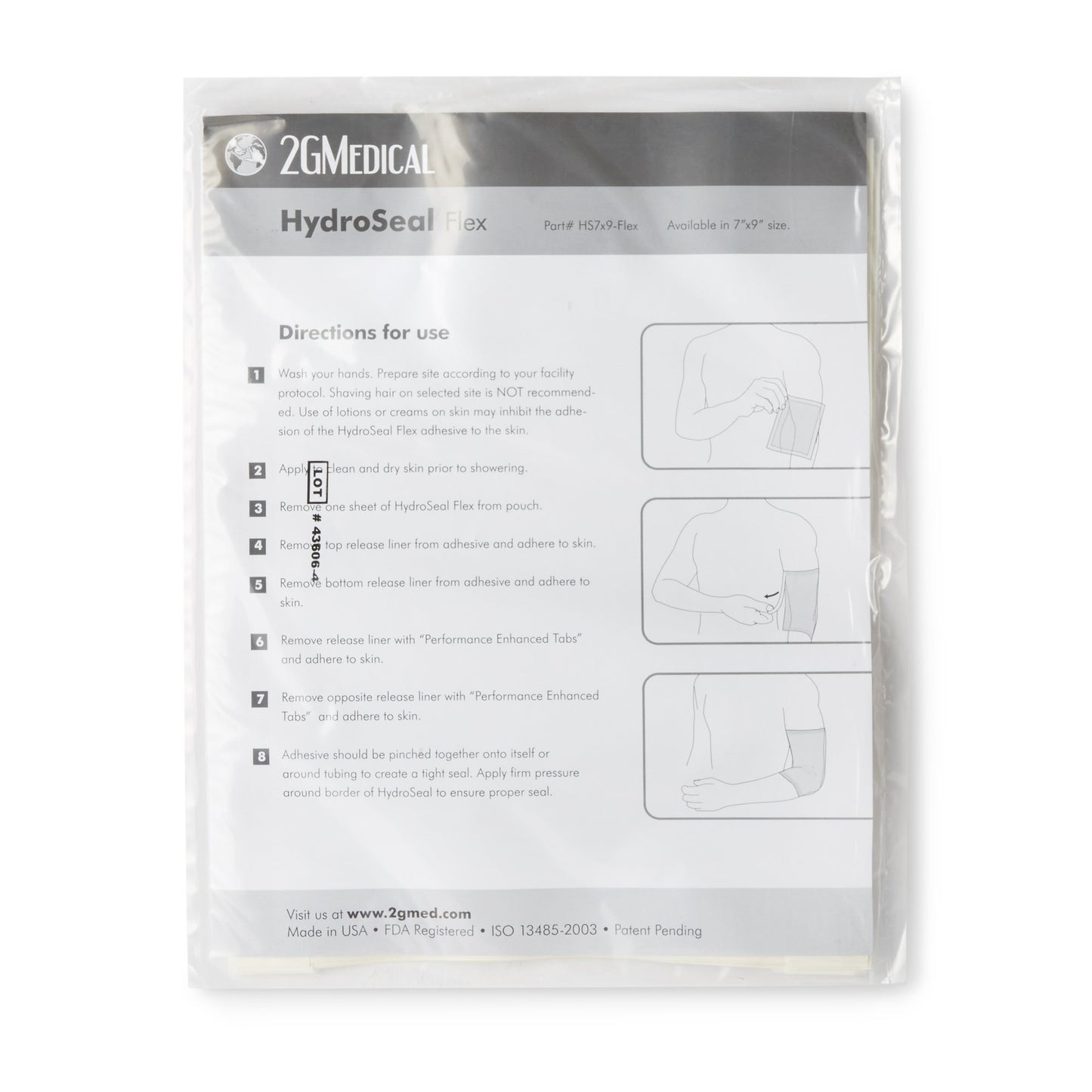 HydroSeal Flex IV Site Barrier Protector 7 x 9 Inch – Clear, Nonsterile, Rectangle