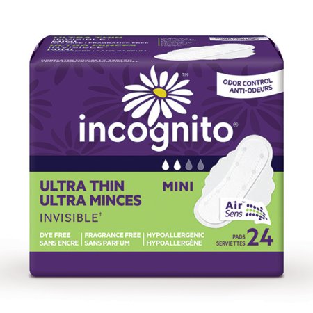 Feminine Pad Incognito Ultra Thin with Wings Light Absorbency