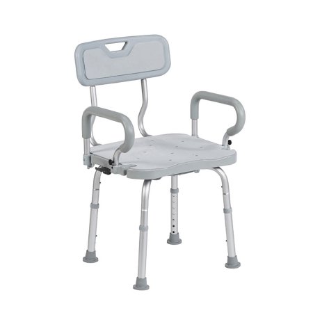 Shower Chair PreserveTech Swivel Padded Flip-Back Arms Aluminum Frame With Backrest 18 Inch Seat Width, 350 lbs. Weight Capacity