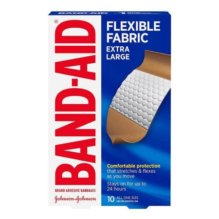 Adhesive Strip Band-Aid Skin Flex, Infection Defense, Tough Strips, Water Block, Neosporin, Flexible Fabric, Fabric Rectangle Tan, Kid Design, Plastic Rectangle Sterile