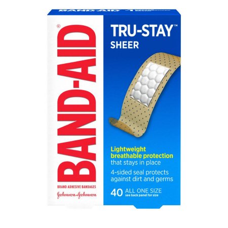 Adhesive Strip Band-Aid TRU-STAY 3/4 X 3 Inch Plastic Rectangle Sheer ...
