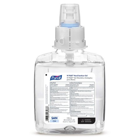 Hand Sanitizer Purell VF Plus 1,200 mL Ethyl Alcohol Gel Dispenser Refill Bottle