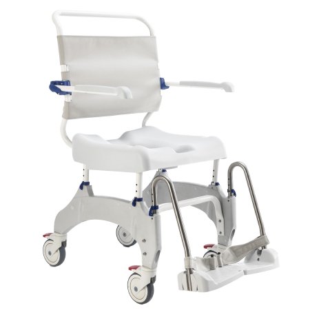 Commode / Shower Chair AQUATEC OCEAN ERGO Swing-Away Arms Steel Frame With Backrest 19 Inch Seat Width